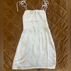Princess Polly Cream Sleeveless Spaghetti Strap Sundress
